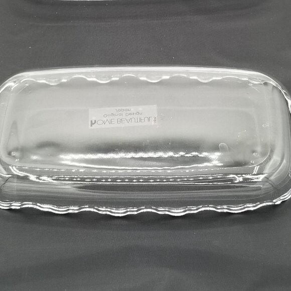 Home Beautiful Crystal Glass Rectangular Dish Frosted Roses Lid Trinket Japan - Picture 7 of 11